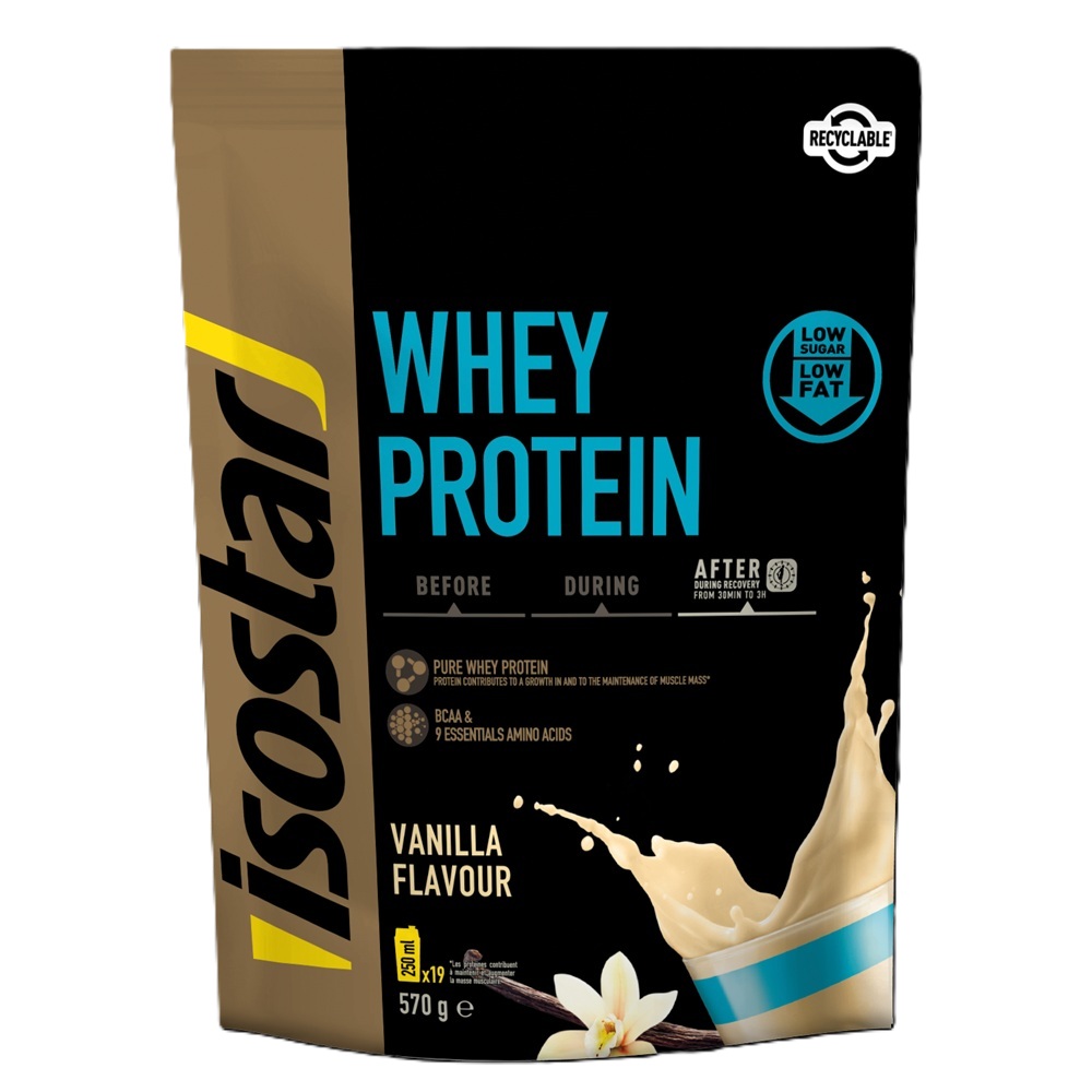 Pudra proteica cu aroma de vanilie Whey Protein, 570 g, Isostar