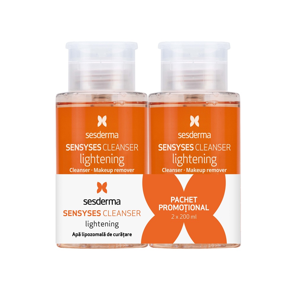 Pachet Lotiune pentru curatarea tenului Sensyses Lightening, 2x200ml, Sesderma