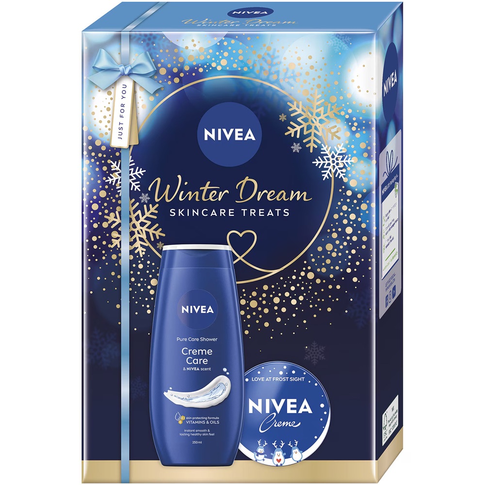 Set Crema pentru fata, corp si maini 75 ml + Gel de dus Creme Care 250 ml Winter Dream, Nivea