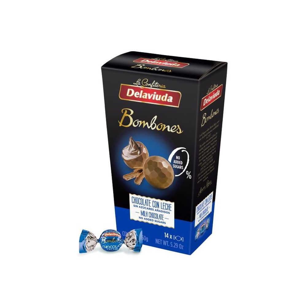 Praline din ciocolata cu lapte fara zahar, 150 g, Delaviuda