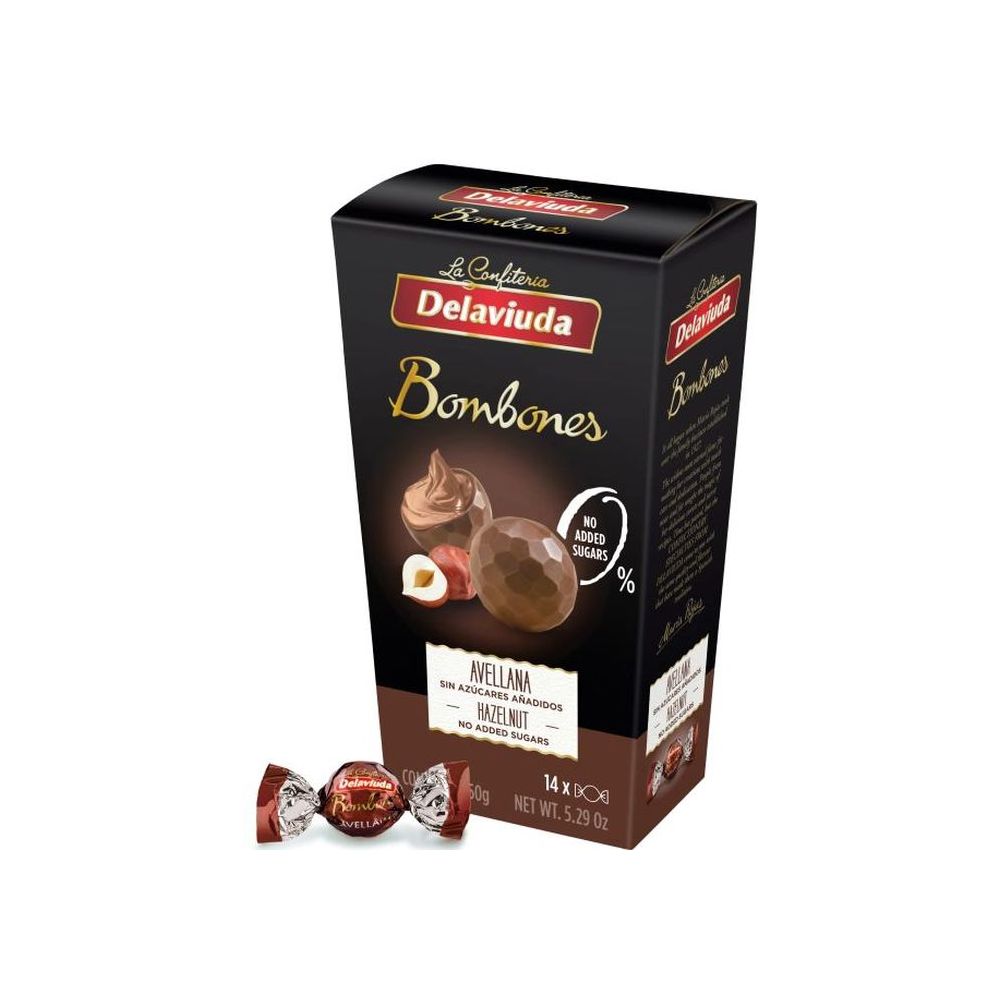 Praline din ciocolata cu lapte si crema de alune, 150 g, Delaviuda
