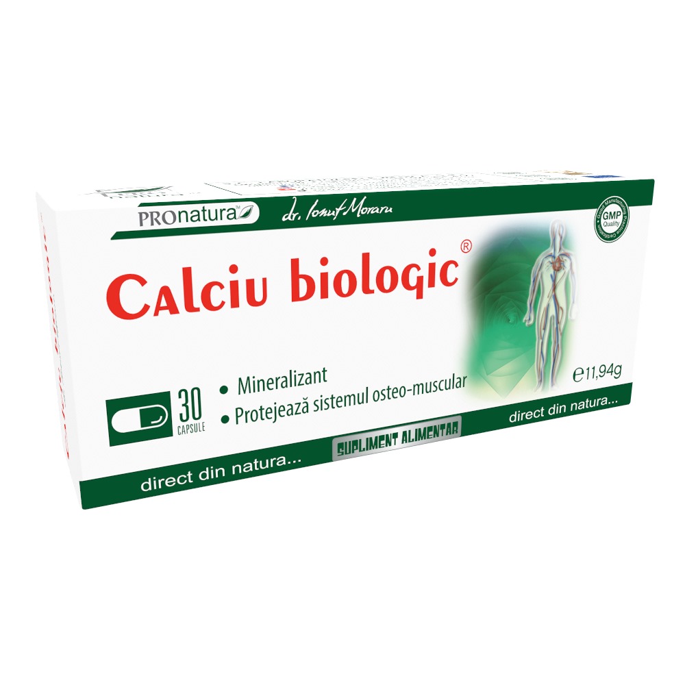 Calciu biologic, 30 capsule, Pro Natura