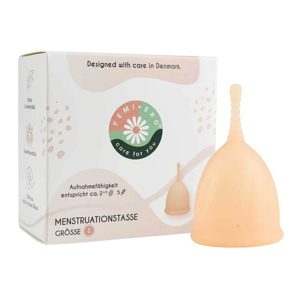 Cupa menstruala reutilizabila culoarea Powder, marimea S, 1 bucata, FemiEko