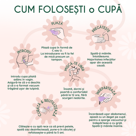 Cupa menstruala reutilizabila culoarea Powder, marimea S, 1 bucata, FemiEko 681564
