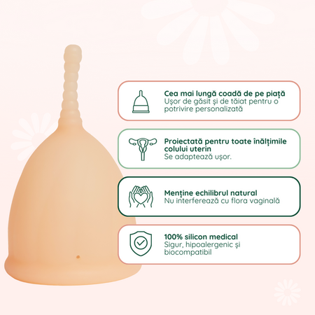 Cupa menstruala reutilizabila culoarea Powder, marimea S, 1 bucata, FemiEko 681566
