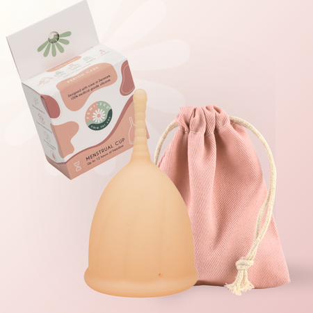 Cupa menstruala reutilizabila culoarea Powder, marimea M, 1 bucata, FemiEko 695231