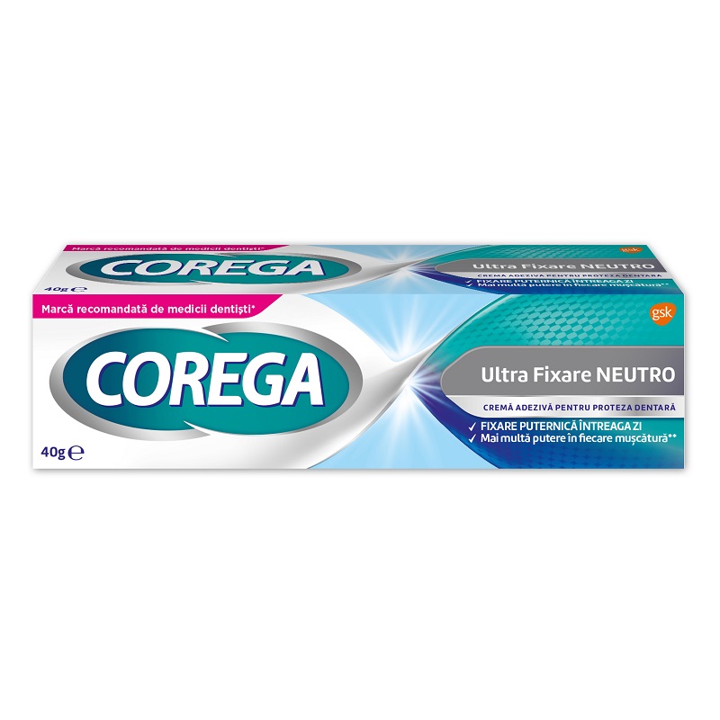 Crema adeziva pentru proteza dentara Neutro Corega, 40 g, Gsk