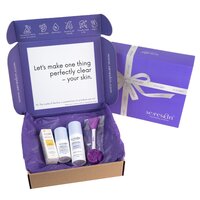 Set Ser iluminator Brighten 30 g + Masca de fata exfolianta Exfoliate 50 g + Pensula pentru masca 1 bucata + Crema cu SPF 50+ 15 ml, Se:Reskin