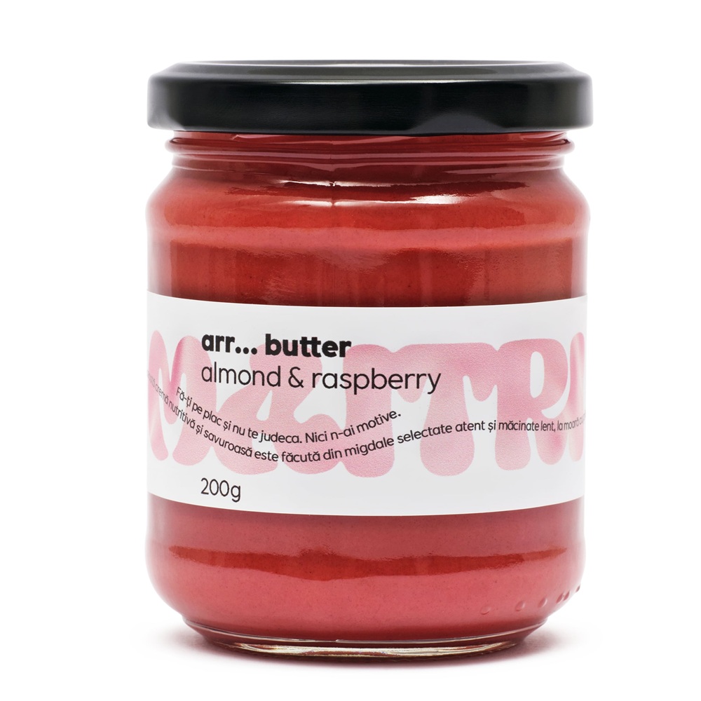 Crema de migdale cu zmeura liofilizata Arrr Butter, 200 g, Maitri