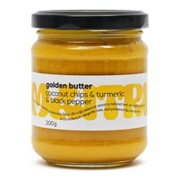 Crema din fulgi de cocos cu turmeric si piper negru Golden Butter, 200 g, Maitri