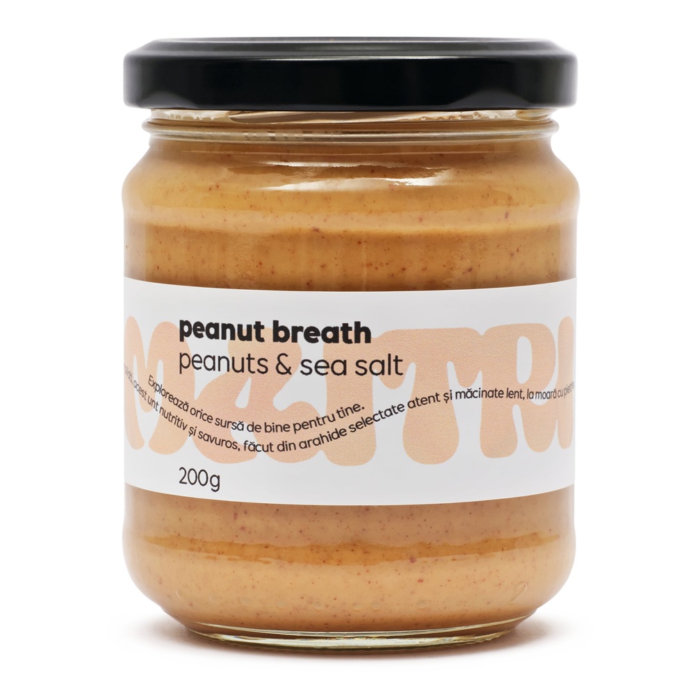 Crema de arahide cu sare de mare Peanut Breath, 200 g, Maitri