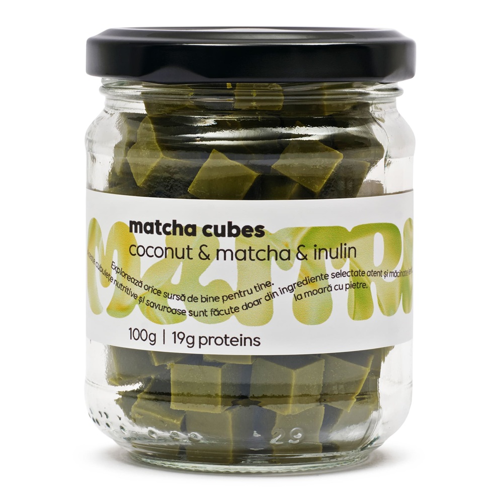 Cuburi de ciocolata cu matcha japoneza Matcha Cubes, 100 g, Maitri
