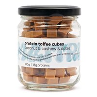 Cuburi de fudge cu lucuma si mesquite Protein Toffee Cubes, 100 g, Maitri