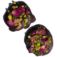 Trandafir, fistic si curmala in ciocolata, 95 g, Maitri