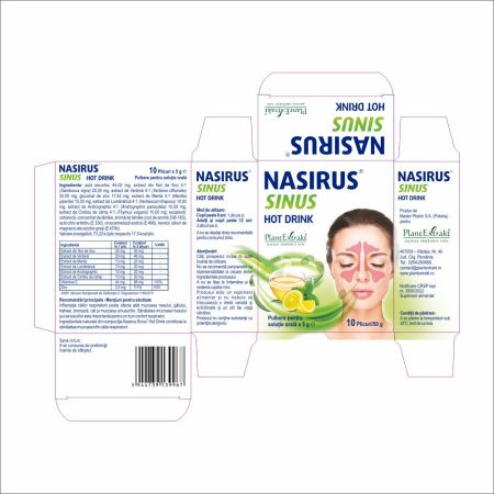 Pachet Nasirus Sinus 30 capsule + Nasirus Sinus Hot drink 10 plicuri, Plant Extrakt 682177