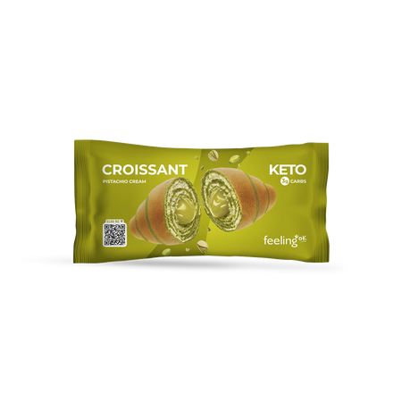 Croissant proteic cu fistic, 50 g, FeelingOK