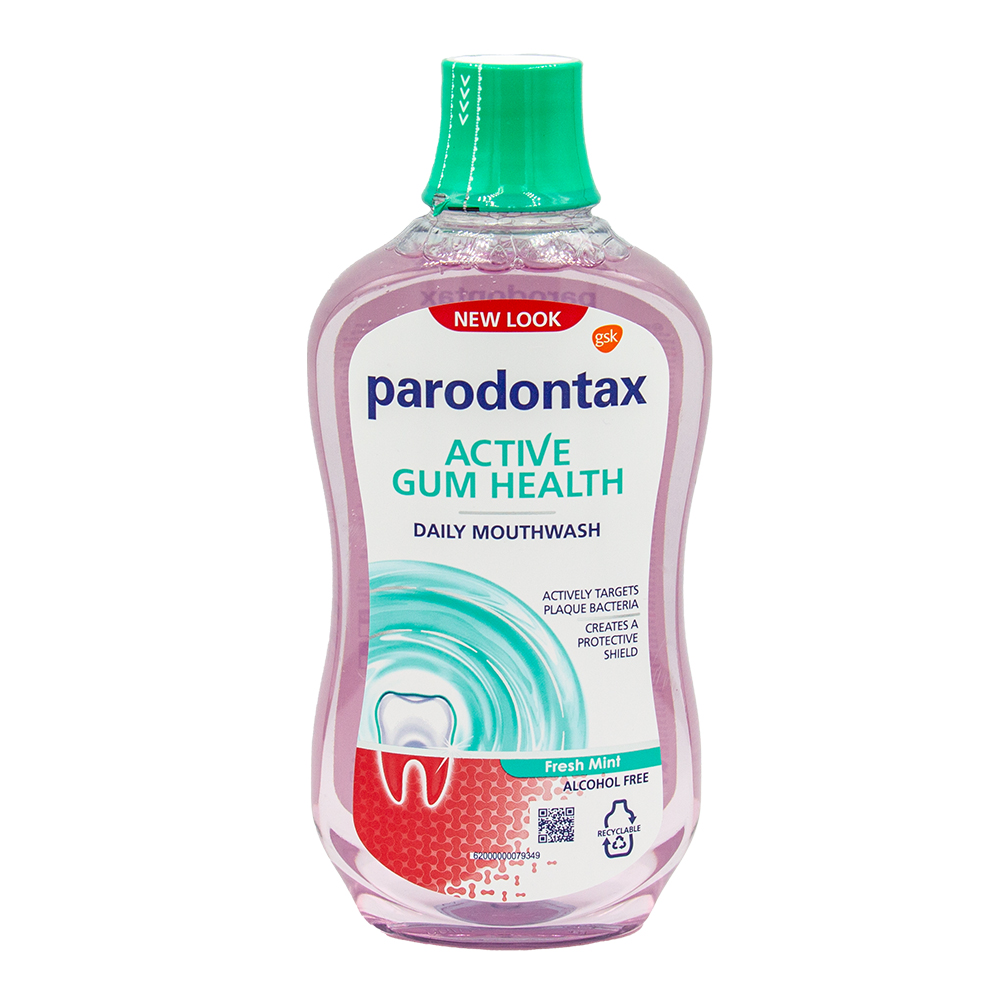 Apa de gura fara alcool Active Gum Health Fresh Mint Parodontax, 500 ml, Gsk