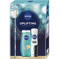 Set Gel de dus revigorant Hawaii Flower & Oil 250 ml + Deodorant spray Black & White Invisible Fresh 150 ml Uplifting, Nivea