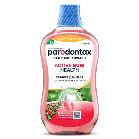 Apa de gura fara alcool Active Gum Health Herbal Mint Parodontax, 500 ml, Gsk