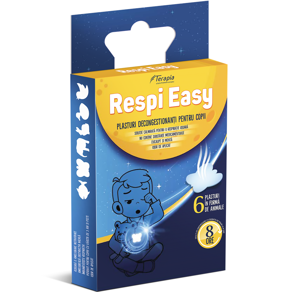 Plasturi decongestionanti pentru copii Respi Easy, 6 bucati, Terapia
