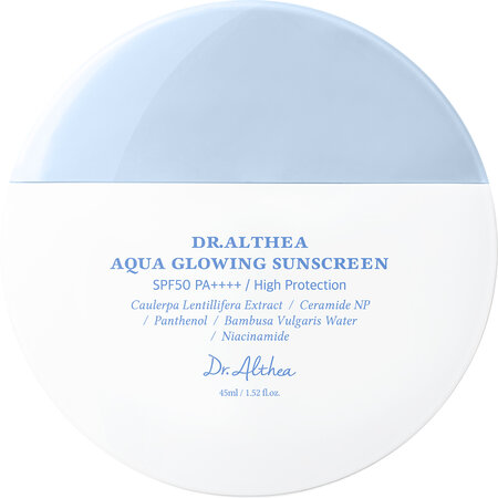Crema de fata cu protectie solara SPF 50+ PA++++ Aqua Glowing, 45 ml, Dr. Althea