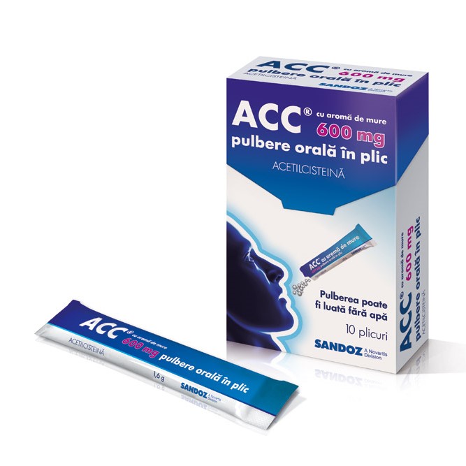 ACC cu aroma de mure, 600 mg, 10 plicuri, Sandoz