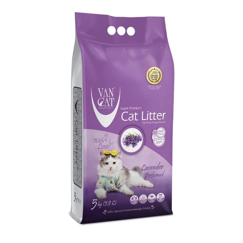 Nisip pentru litiera Lavanda Compact, 5000 g, Vancat