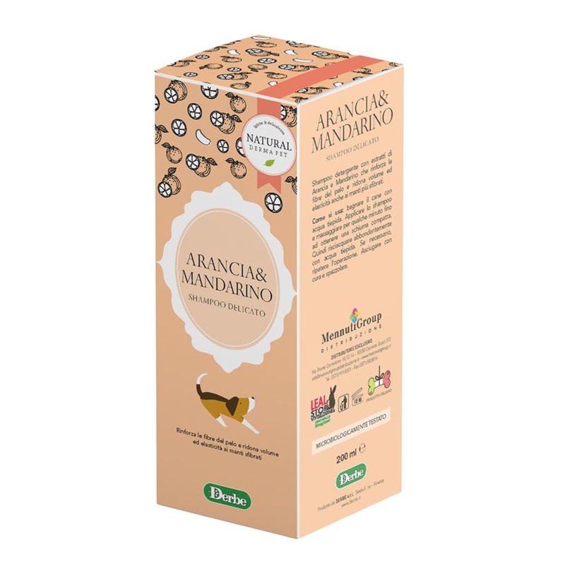 Sampon cu portocale si mandarine, 200 ml, Natural Derma Pet