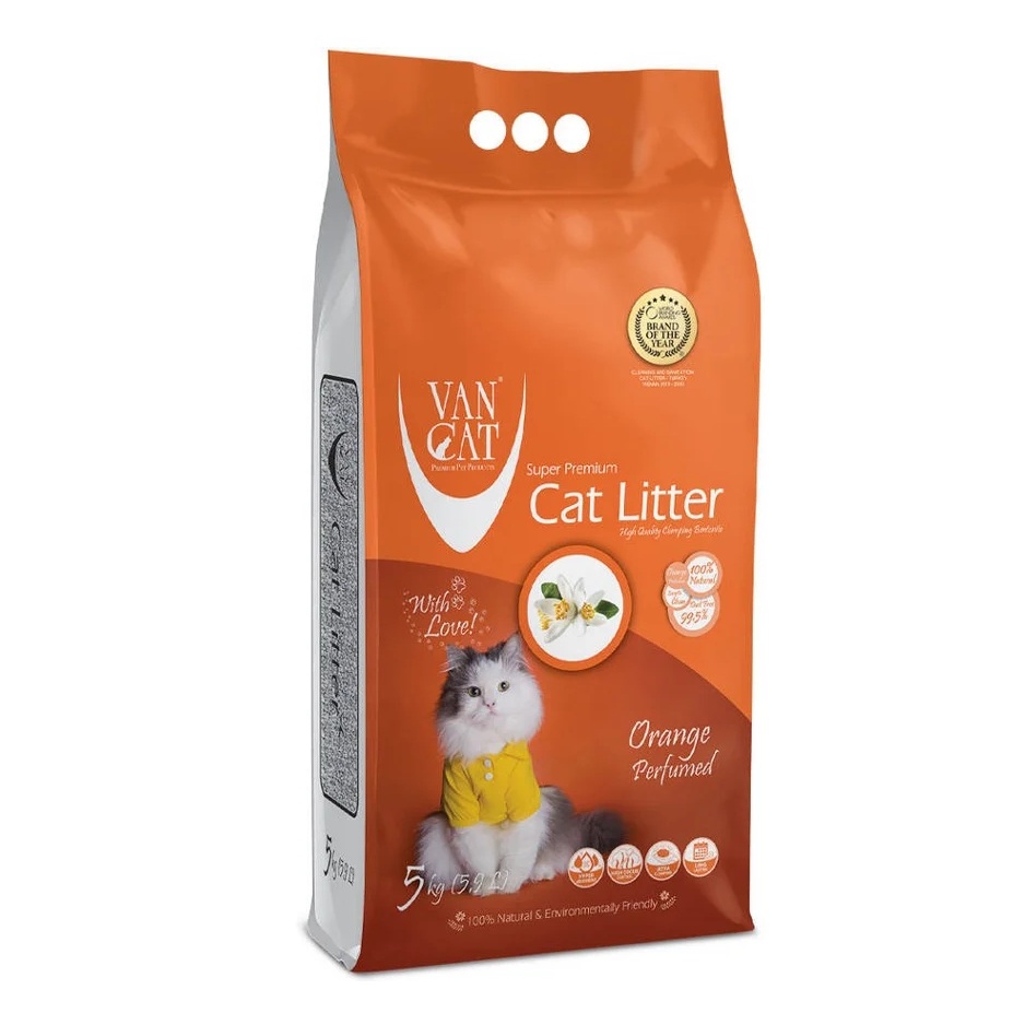 Nisip pentru litiera Orange Compact, 5000 g, Vancat