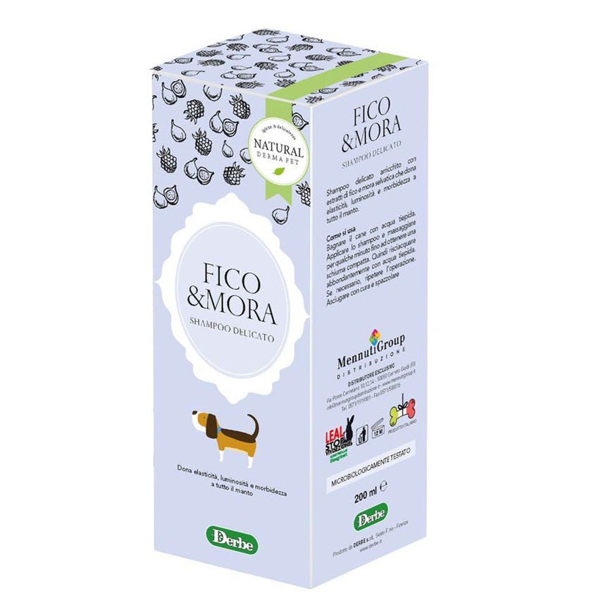 Sampon cu smochine si mure, 200 ml, Natural Derma Pet