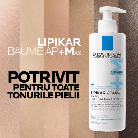Balsam triplu reparator Lipikar Baume AP+Max, 400 ml, La Roche-Posay 682630