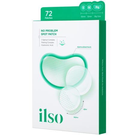 Plasturi hidrocoloidali anti-acnee No Problem Spot Patch, 72 bucati, Ilso 682698