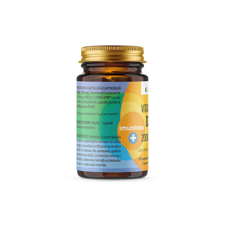 Vitamina D3 2000 U.I., 100 capsule moi, Remedia 682707