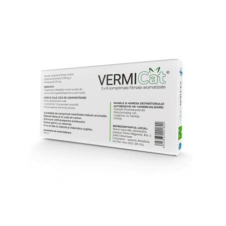 Antiparazitar intern pentru pisici Vermicat, 230MG/20MG, 24 tablete 682756