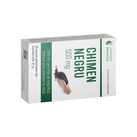 Chimen Negru, 500 mg, 30 capsule, Remedia 682783