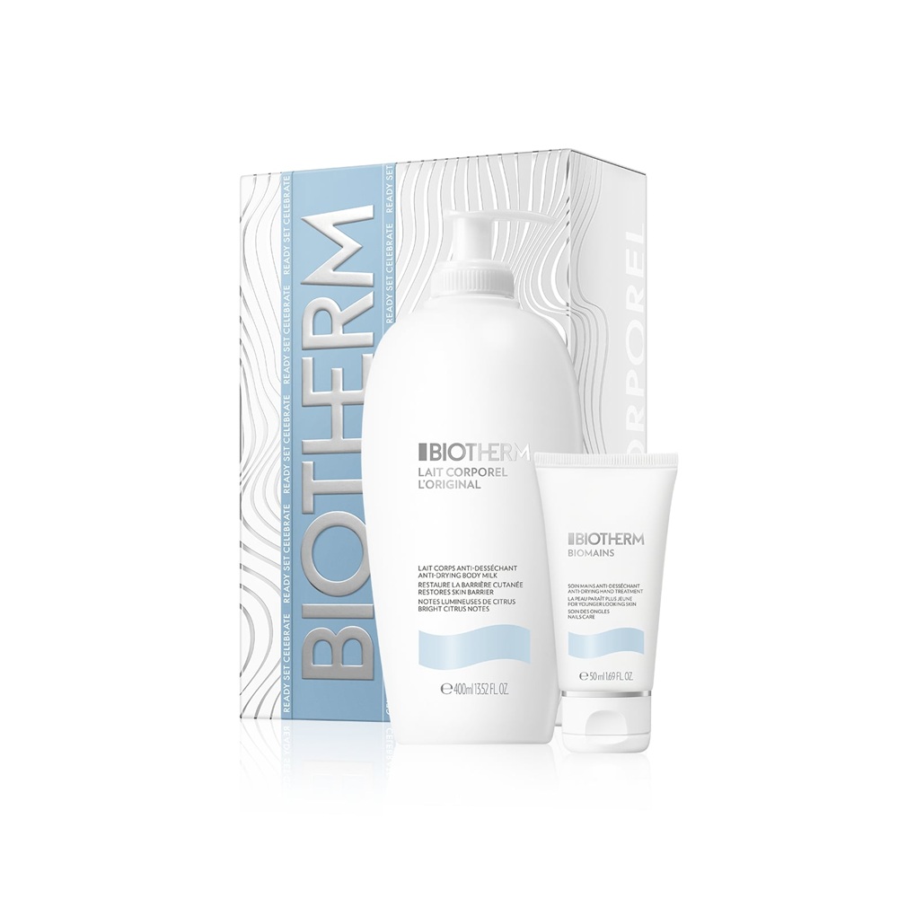 Set Lotiune de corp Lait Corporel l'Original 400 ml + Crema hidratanta de maini Biomains 50 ml, Biotherm