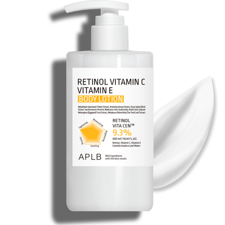 Lotiune de corp pentru fermitate si elasticitate cu retinol, vitamina C si vitamina E, 300 ml, Aplb