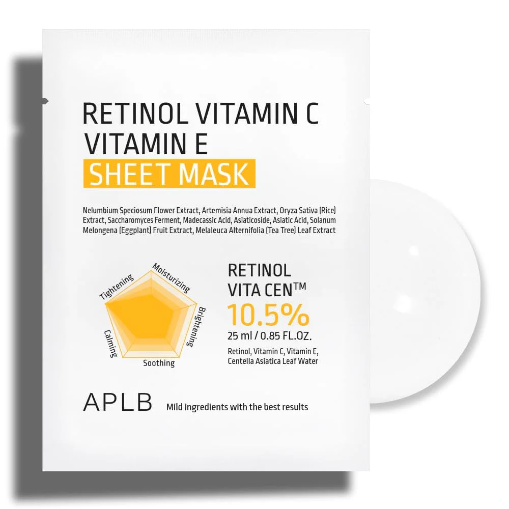 Masca tip servetel cu Retinol, Vitamina C si Vitamina E, 25 ml, Aplb