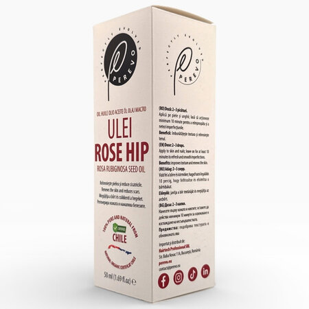 Ulei de macese pentru ten si corp Rose Hip, 50 ml, Perevo 712041