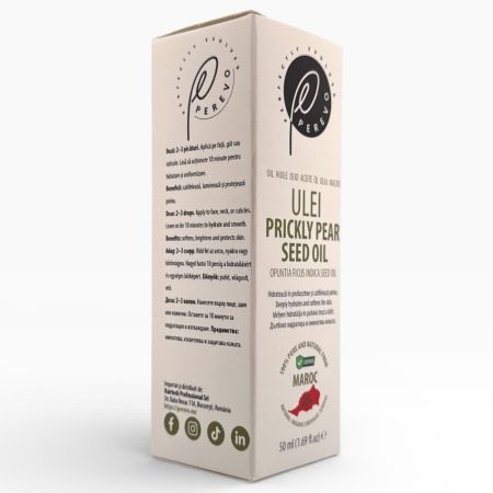 Ulei din fructe de cactus pentru ten si corp Prickly Pear Seed Oil, 50 ml, Perevo 712029