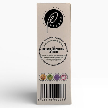 Ulei 3 in 1 cu batana, ricin si rozmarin pentru scalp si par, 50 ml, Perevo 712013