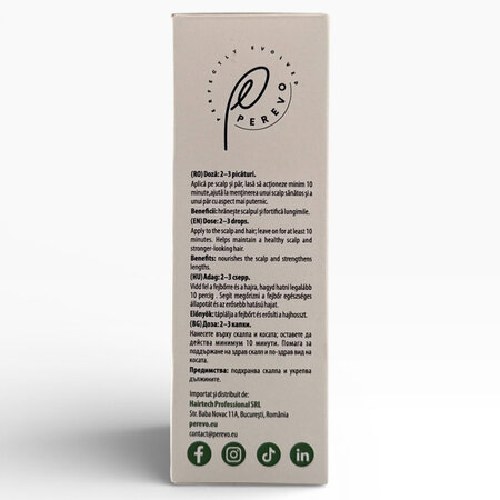 Ulei 3 in 1 cu batana, ricin si rozmarin pentru scalp si par, 50 ml, Perevo 712011