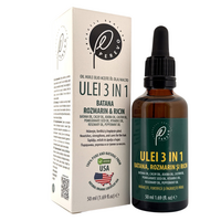 Ulei 3 in 1 cu batana, ricin si rozmarin pentru scalp si par, 50 ml, Perevo