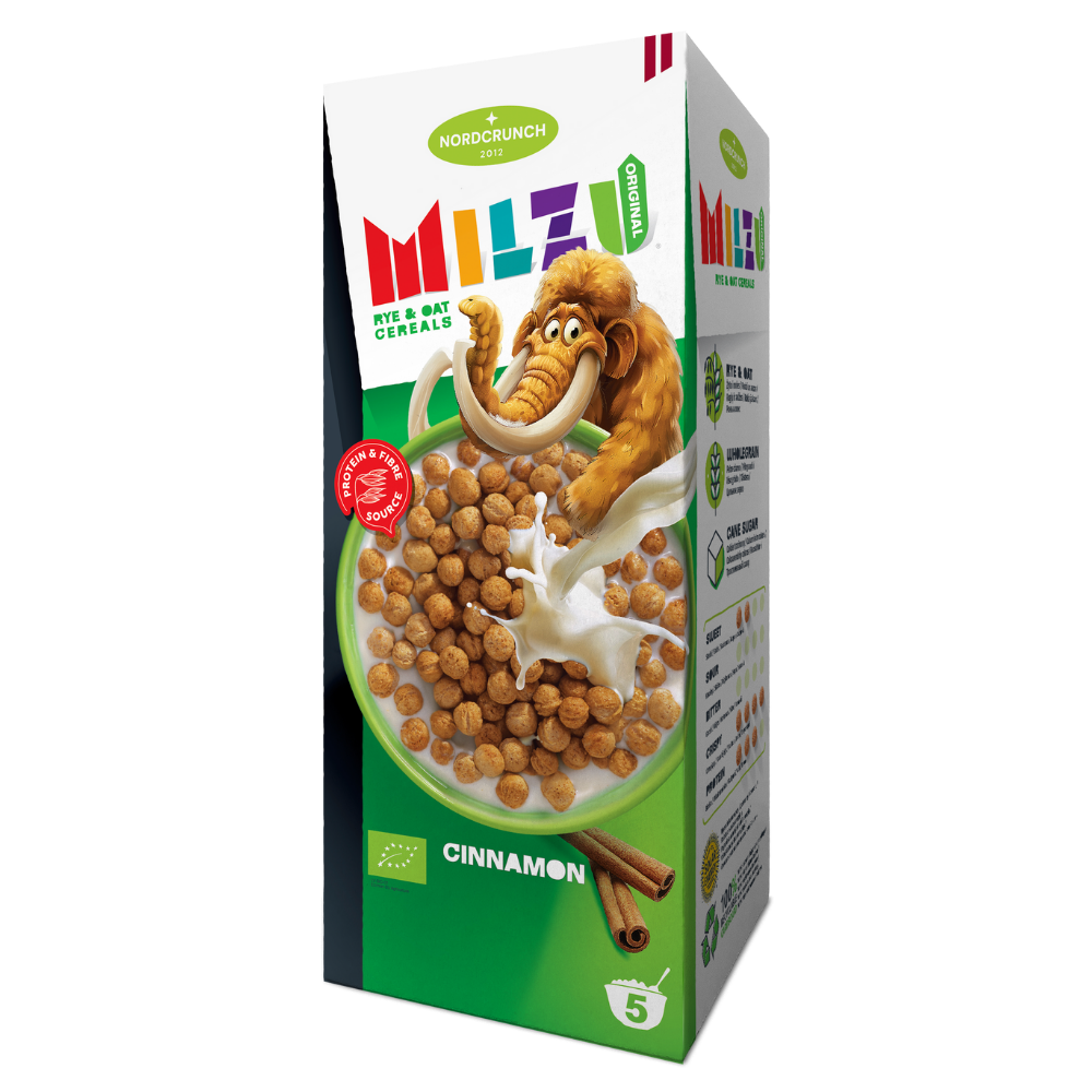Cereale eco bilute din secara si ovaz cu scortisoara Milzu, 150 g, Nordcrunch