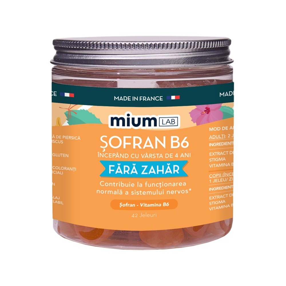Jeleuri cu Sofran si Vitamina B6, 42 bucati, Mium Lab