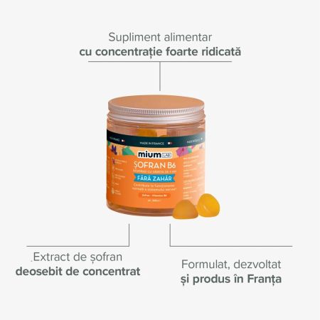 Jeleuri cu Sofran si Vitamina B6, 42 bucati, Mium Lab 683106