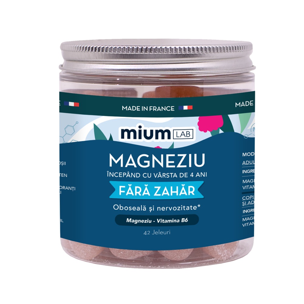 Jeleuri cu Magneziu si Vitamina B6, 42 bucati, Mium Lab