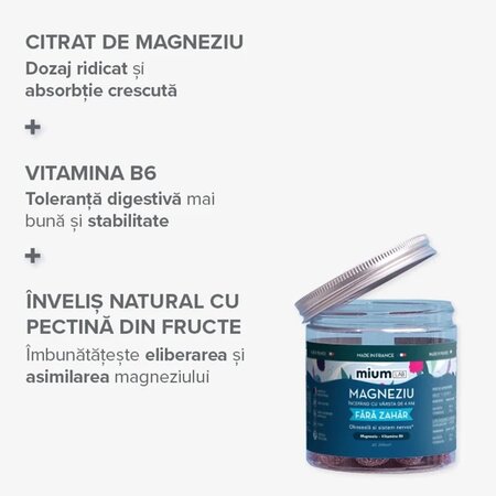 Jeleuri cu Magneziu si Vitamina B6, 42 bucati, Mium Lab 683131