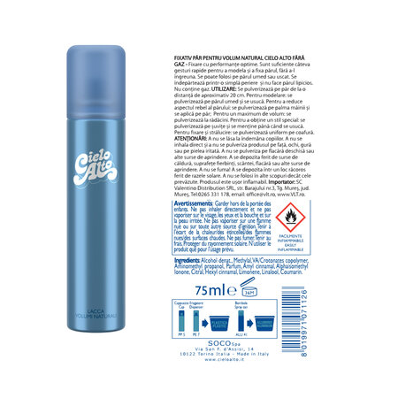 Fixativ de par pentru volum No Gas Volum, 75 ml, Cielo Alto 683161