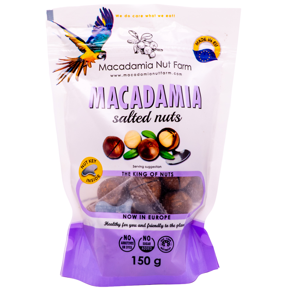 Nuci de macadamia sarate in coaje, 150 g, Macadamia Nut Farm